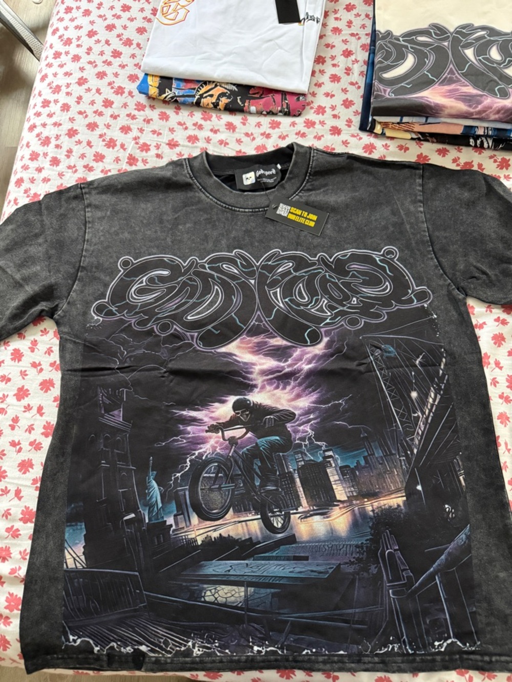 Godspeed - Black Washed BMX Tee [ Large]
